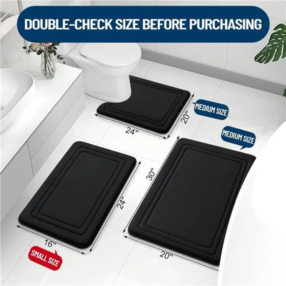 Memory Foam Bath Mat Rug 30x20, Ultra Soft, Non-Slip and Absorbent Bathroom Rugs